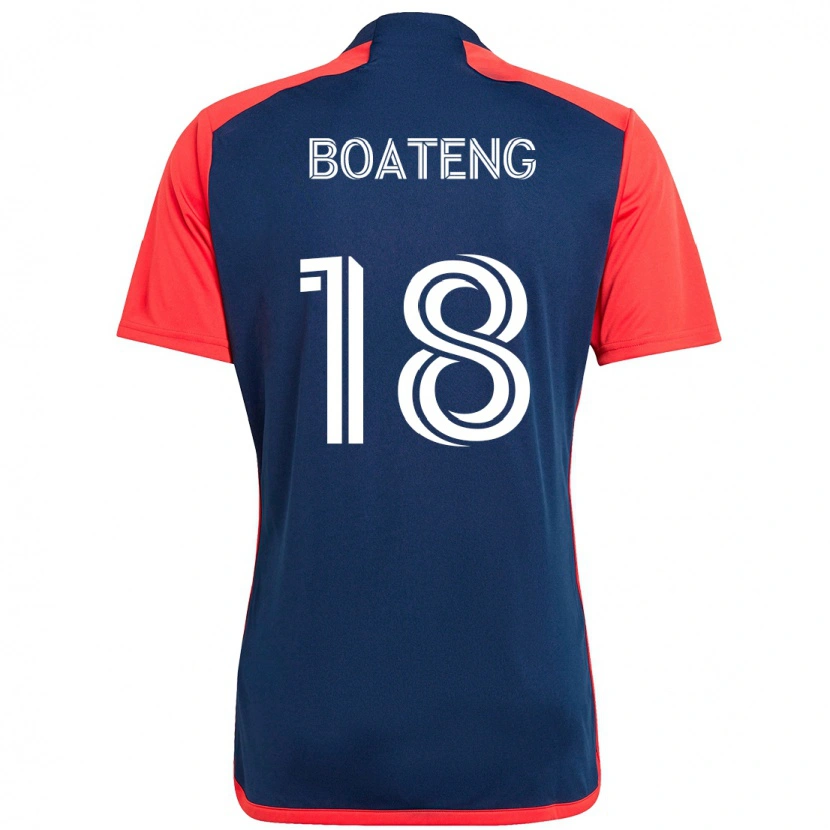 Danxen Män Emmanuel Boateng #18 Blå Röd Hemmatröja Matchtröjor 2025/26 Tröjor T-Tröja