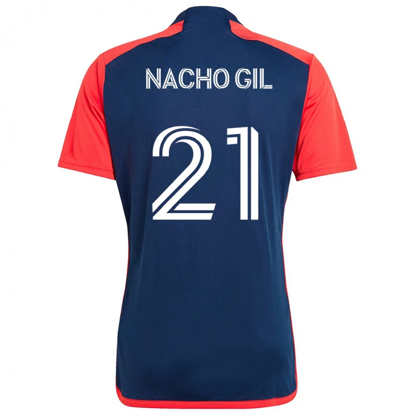 Danxen Män Nacho Gil #21 Blå Röd Hemmatröja Matchtröjor 2025/26 Tröjor T-Tröja