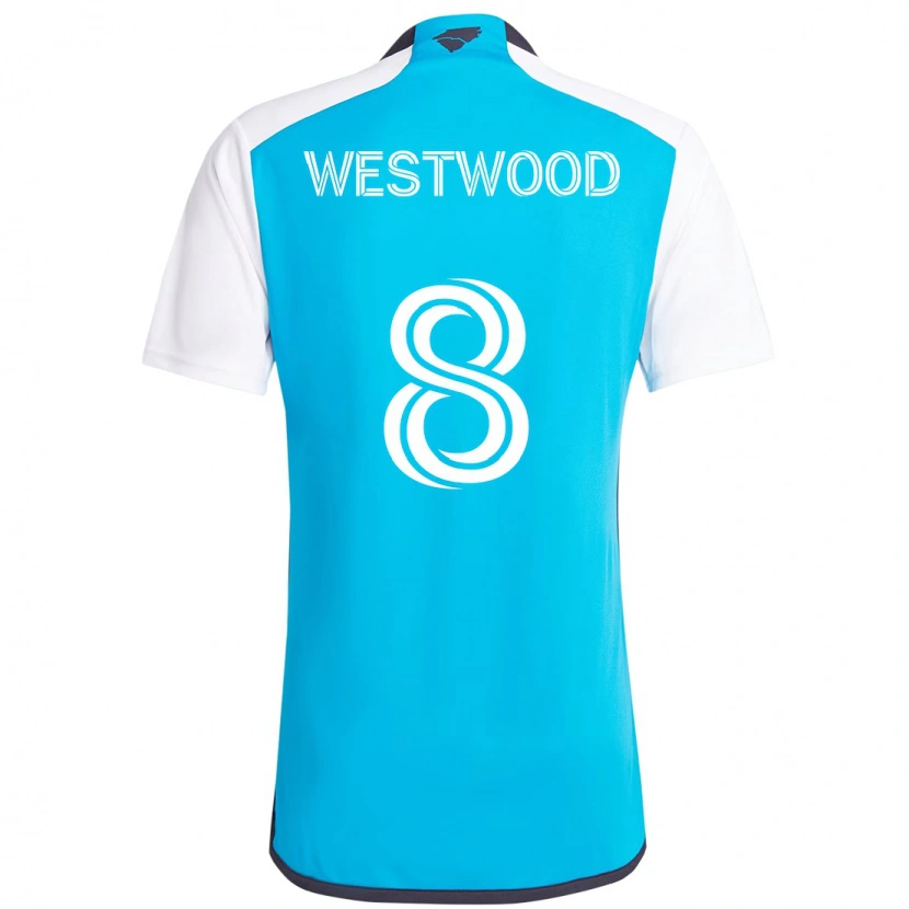 Danxen Män Ashley Westwood #8 Himmelsblå Vit Hemmatröja Matchtröjor 2025/26 Tröjor T-Tröja