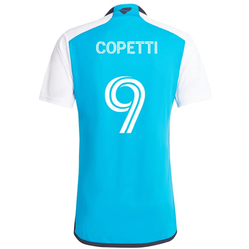 Danxen Män Enzo Copetti #9 Himmelsblå Vit Hemmatröja Matchtröjor 2025/26 Tröjor T-Tröja