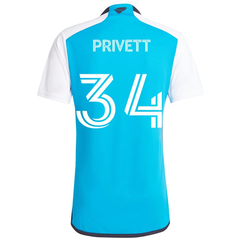 Danxen Män Andrew Privett #34 Himmelsblå Vit Hemmatröja Matchtröjor 2025/26 Tröjor T-Tröja