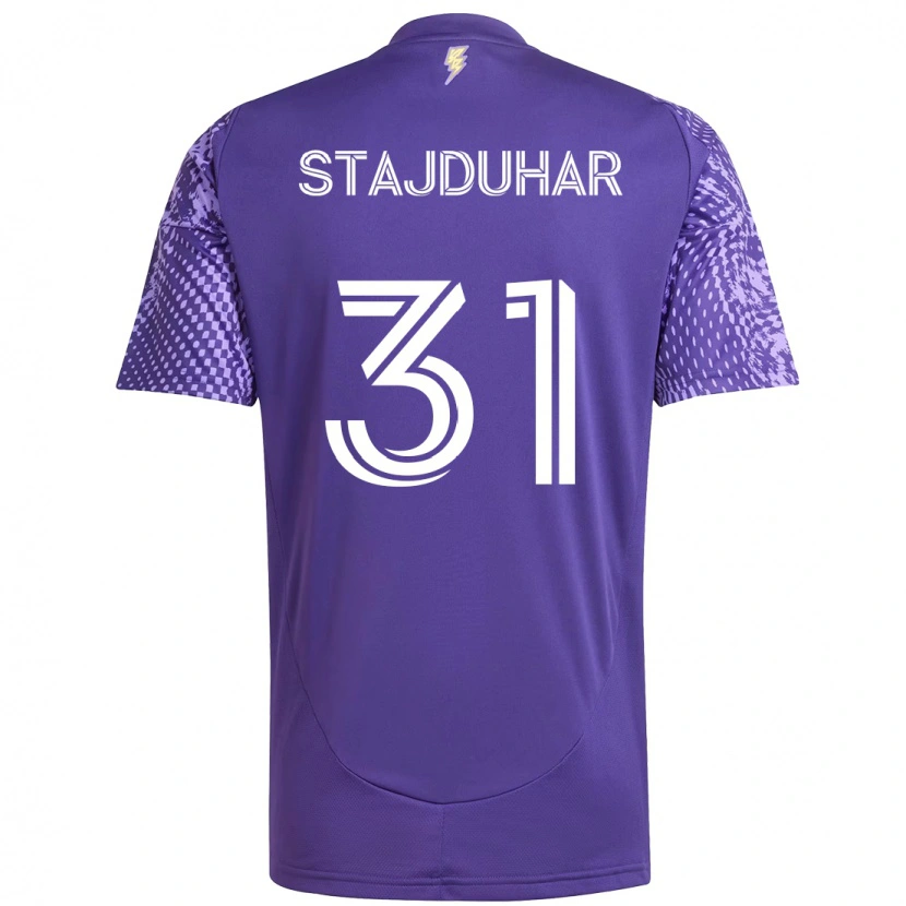 Danxen Män Mason Stajduhar #31 Lila Vit Hemmatröja Matchtröjor 2025/26 Tröjor T-Tröja