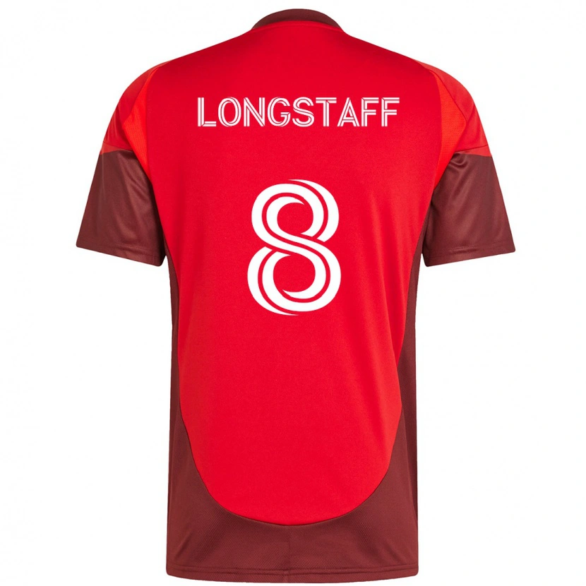 Danxen Män Matty Longstaff #8 Röd Vit Hemmatröja Matchtröjor 2025/26 Tröjor T-Tröja
