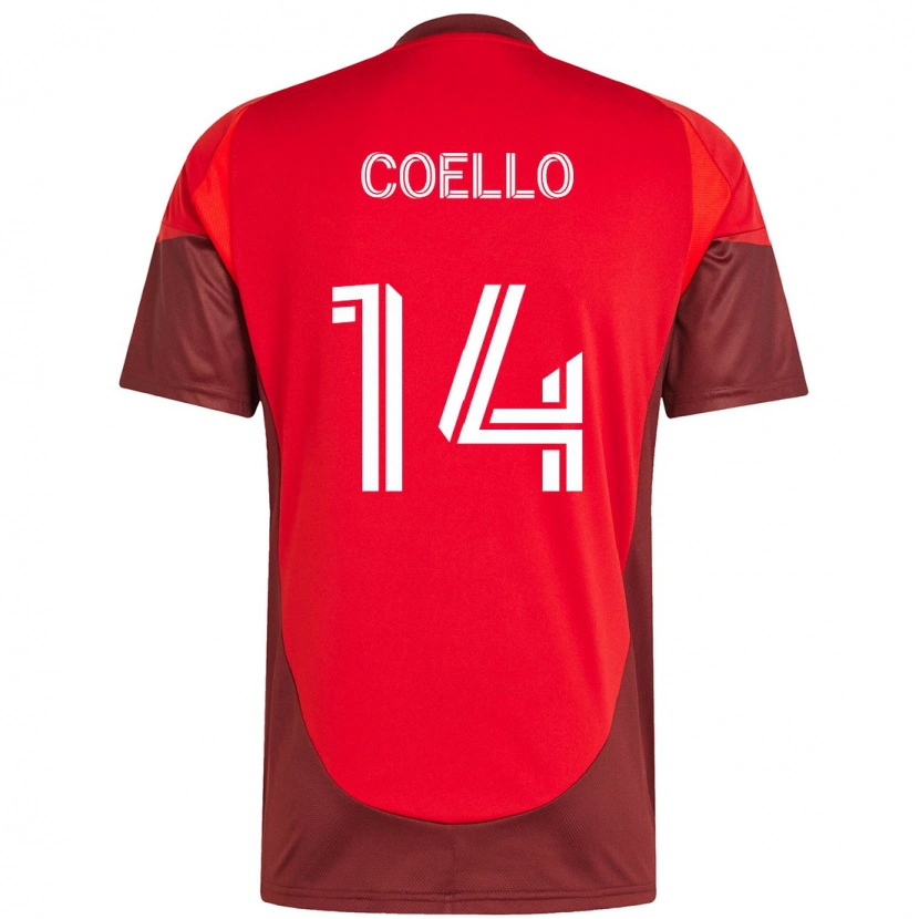 Danxen Män Alonso Coello #14 Röd Vit Hemmatröja Matchtröjor 2025/26 Tröjor T-Tröja