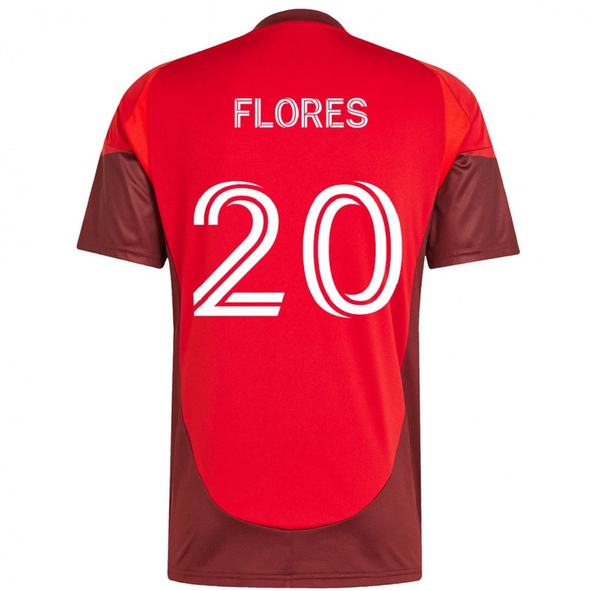 Danxen Män Deybi Flores #20 Röd Vit Hemmatröja Matchtröjor 2025/26 Tröjor T-Tröja