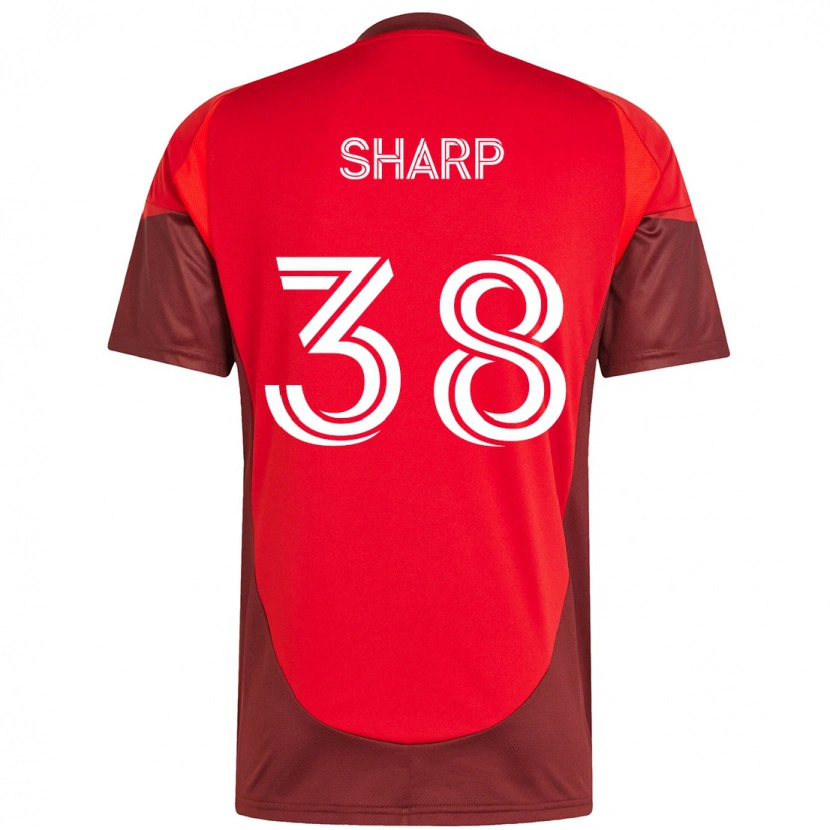 Danxen Män Charlie Sharp #38 Röd Vit Hemmatröja Matchtröjor 2025/26 Tröjor T-Tröja