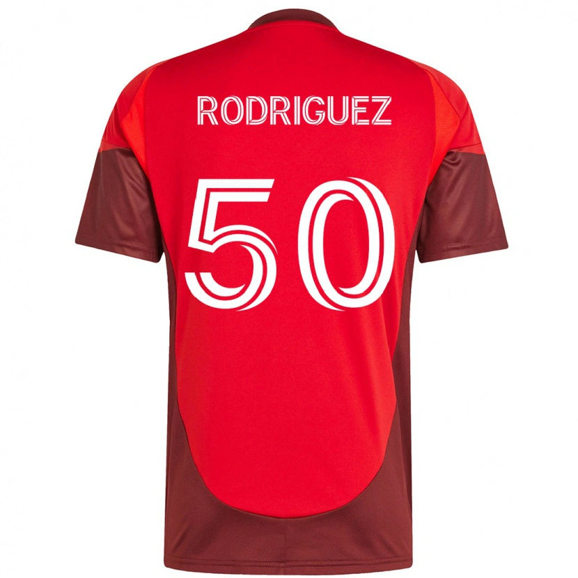 Danxen Män Abraham Rodriguez #50 Röd Vit Hemmatröja Matchtröjor 2025/26 Tröjor T-Tröja