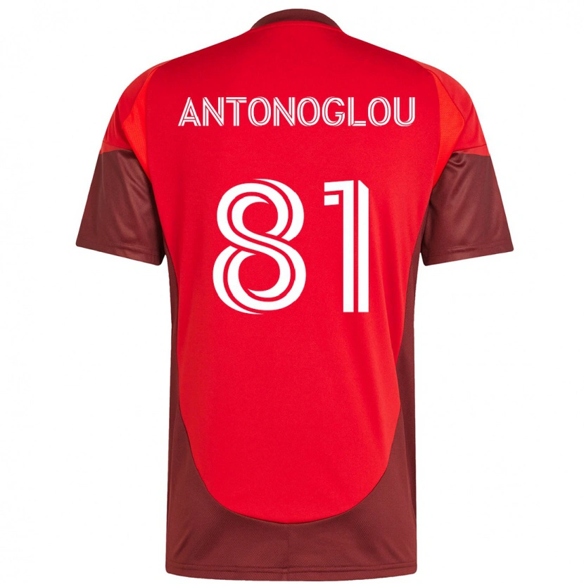 Danxen Män Themi Antonoglou #81 Röd Vit Hemmatröja Matchtröjor 2025/26 Tröjor T-Tröja