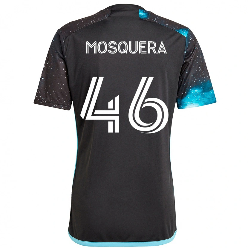 Danxen Män Juan Camilo Mosquera #46 Svart Blå Hemmatröja Matchtröjor 2025/26 Tröjor T-Tröja