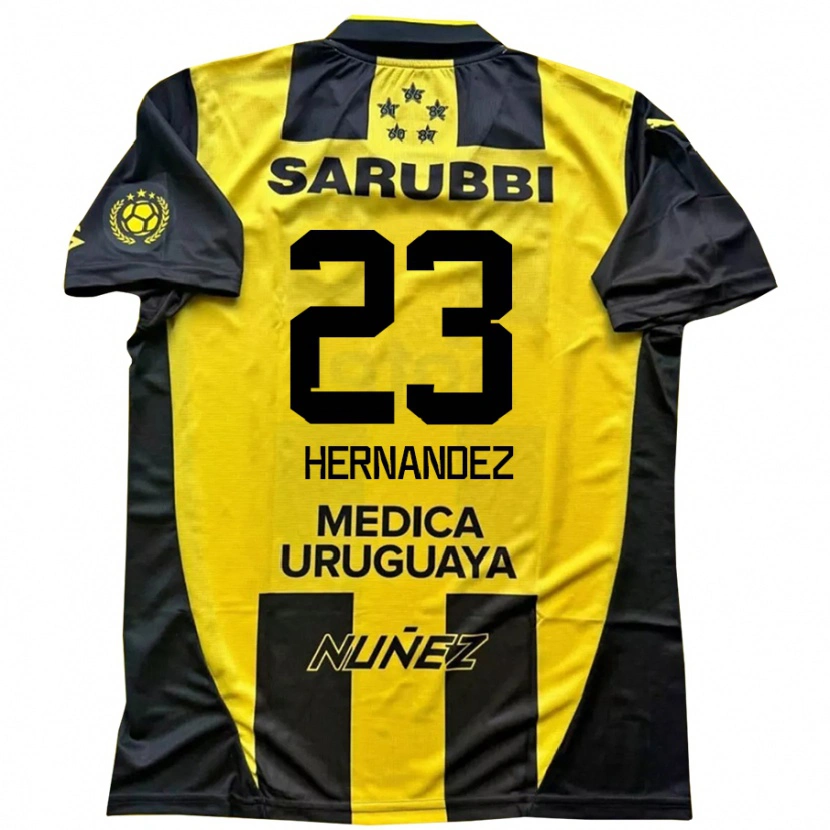 Danxen Män Abel Hernandez #23 Svart Gul Hemmatröja Matchtröjor 2025/26 Tröjor T-Tröja