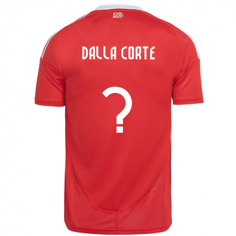 Danxen Män João Dalla Corte #0 Röd Vit Hemmatröja Matchtröjor 2025/26 Tröjor T-Tröja