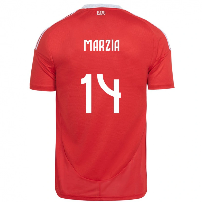 Danxen Män Marzia #14 Röd Vit Hemmatröja Matchtröjor 2025/26 Tröjor T-Tröja