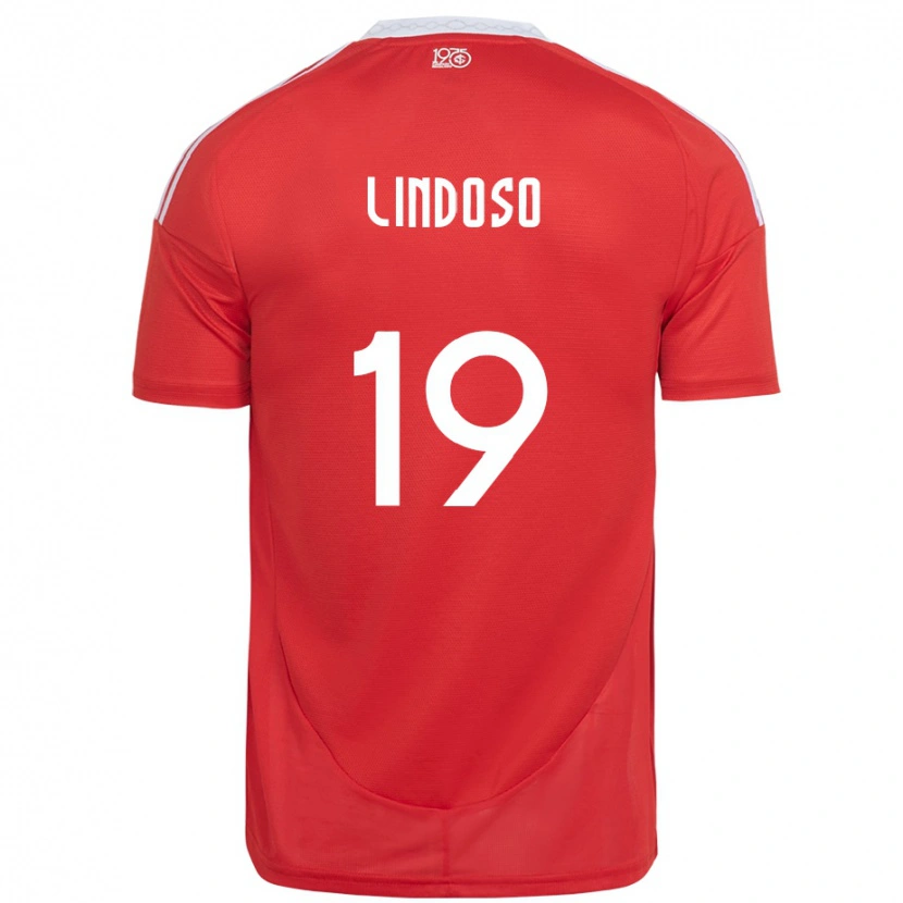 Danxen Män Rodrigo Lindoso #19 Röd Vit Hemmatröja Matchtröjor 2025/26 Tröjor T-Tröja