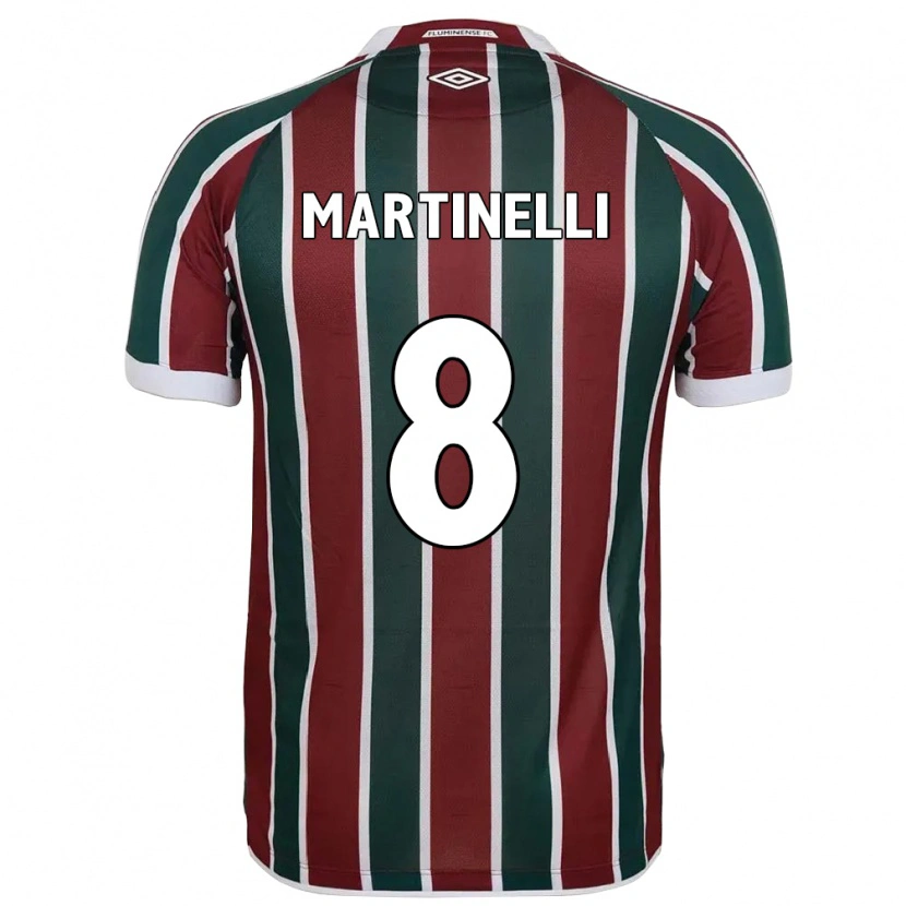 Danxen Män Martinelli #8 Grön Vinröd Vit Hemmatröja Matchtröjor 2025/26 Tröjor T-Tröja