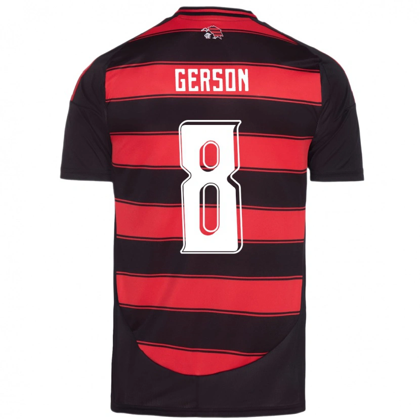 Danxen Män Gerson #8 Röd Svart Hemmatröja Matchtröjor 2025/26 Tröjor T-Tröja