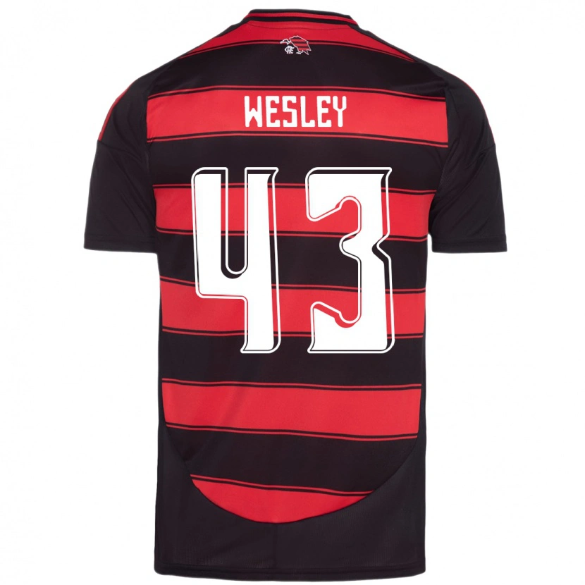 Danxen Män Wesley #43 Röd Svart Hemmatröja Matchtröjor 2025/26 Tröjor T-Tröja