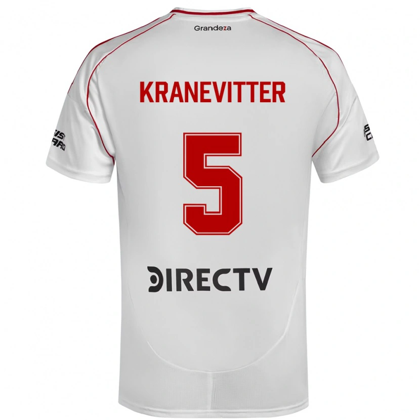 Danxen Män Matías Kranevitter #5 Vit Röd Hemmatröja Matchtröjor 2025/26 Tröjor T-Tröja