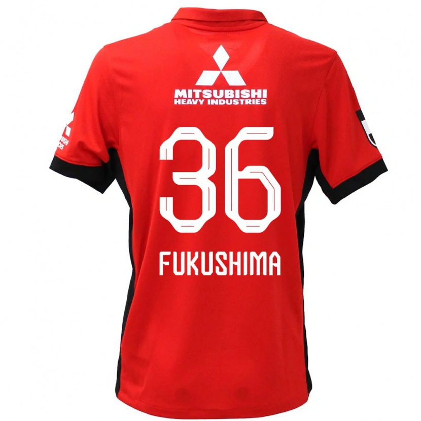 Danxen Män Ryuya Fukushima #36 Röd Vit Hemmatröja Matchtröjor 2025/26 Tröjor T-Tröja