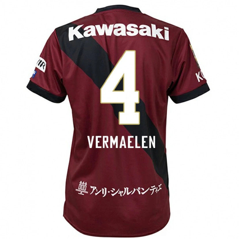 Danxen Män Thomas Vermaelen #4 Vinröd Svart Hemmatröja Matchtröjor 2025/26 Tröjor T-Tröja