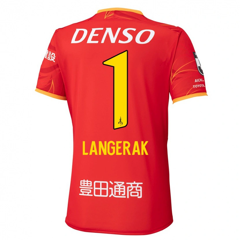 Danxen Män Mitchell Langerak #1 Röd Gul Hemmatröja Matchtröjor 2025/26 Tröjor T-Tröja
