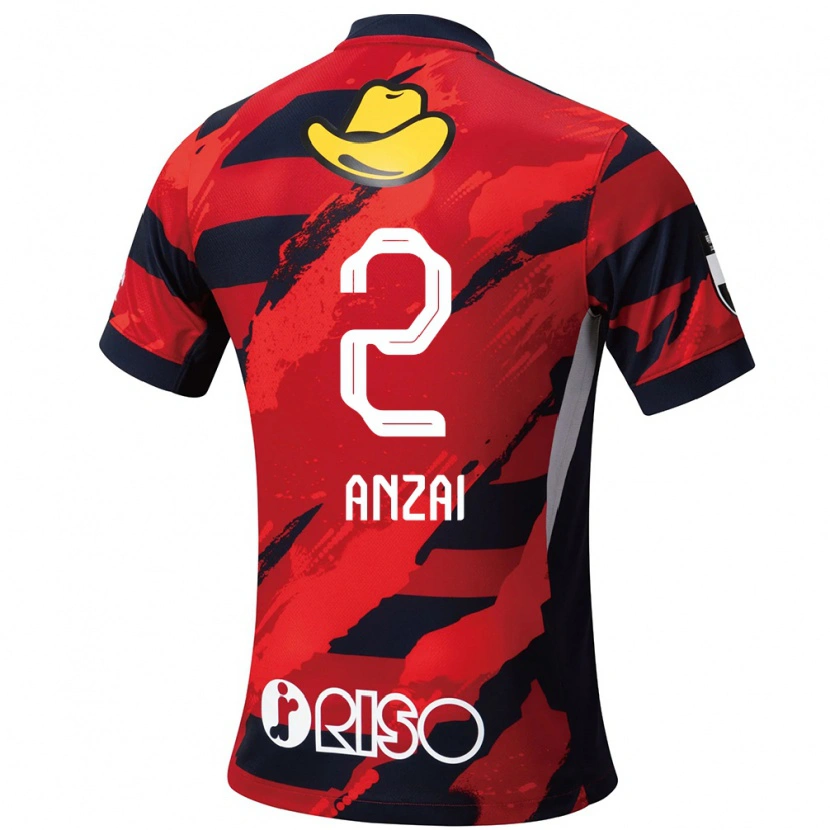 Danxen Män Koki Anzai #2 Röd Svart Hemmatröja Matchtröjor 2025/26 Tröjor T-Tröja