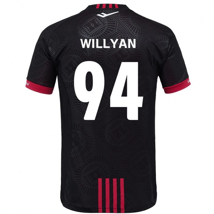 Danxen Män Willyan #94 Svart Röd Hemmatröja Matchtröjor 2025/26 Tröjor T-Tröja
