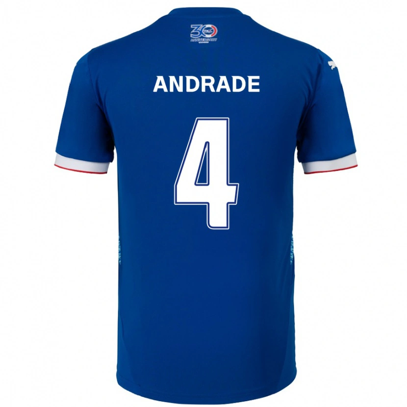 Danxen Män Léo Andrade #4 Kungsblå Vit Hemmatröja Matchtröjor 2025/26 Tröjor T-Tröja