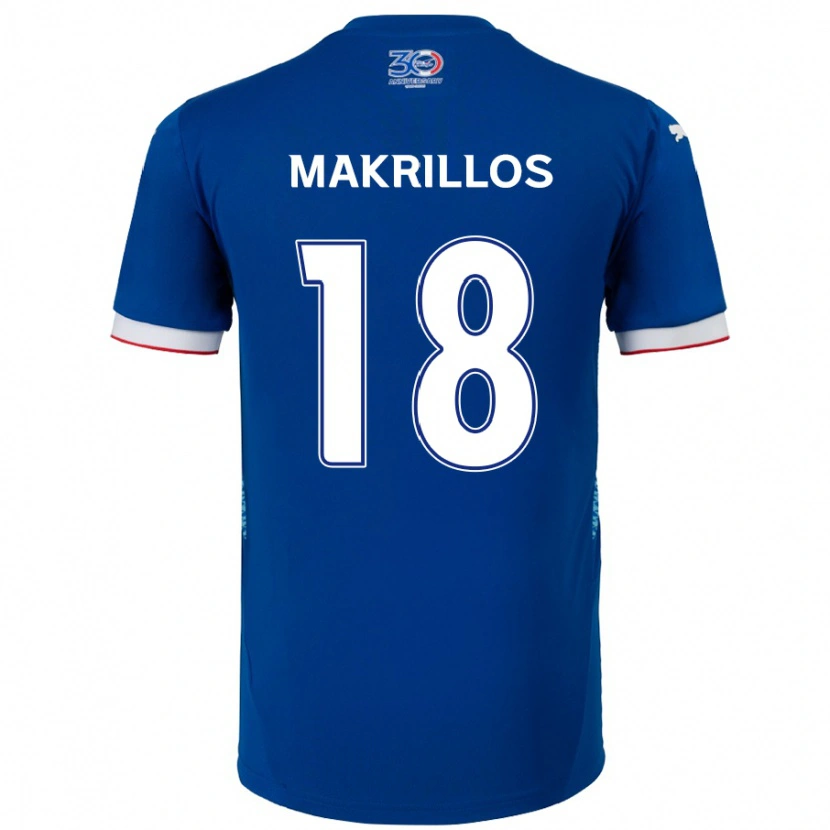 Danxen Män Peter Makrillos #18 Kungsblå Vit Hemmatröja Matchtröjor 2025/26 Tröjor T-Tröja