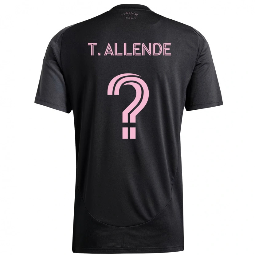 Danxen Män Tadeo Allende #0 Svart Rosa Bortatröja Matchtröjor 2025/26 Tröjor T-Tröja