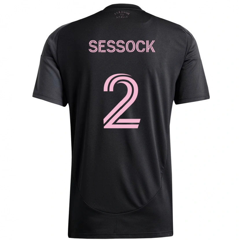 Danxen Män Nykolas Sessock #2 Svart Rosa Bortatröja Matchtröjor 2025/26 Tröjor T-Tröja