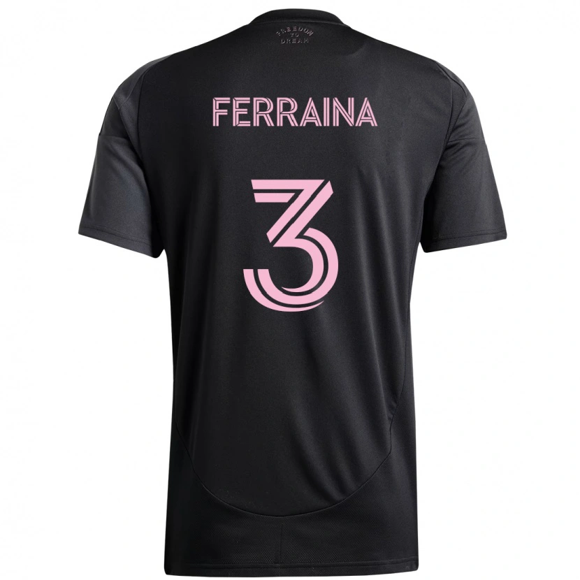 Danxen Män Giovanni Ferraina #3 Svart Rosa Bortatröja Matchtröjor 2025/26 Tröjor T-Tröja