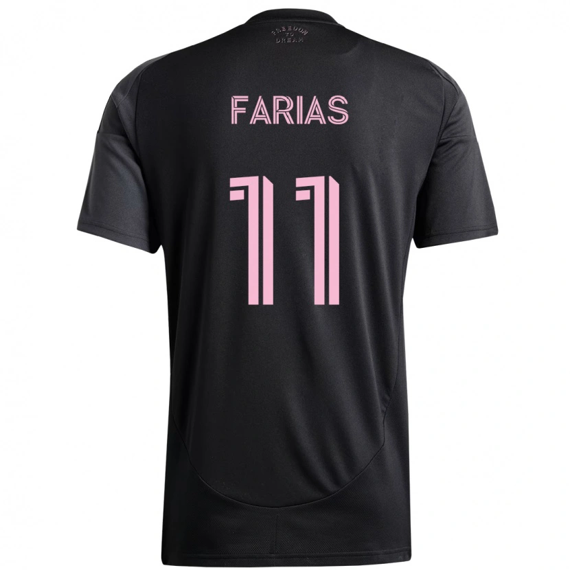 Danxen Män Facundo Farías #11 Svart Rosa Bortatröja Matchtröjor 2025/26 Tröjor T-Tröja