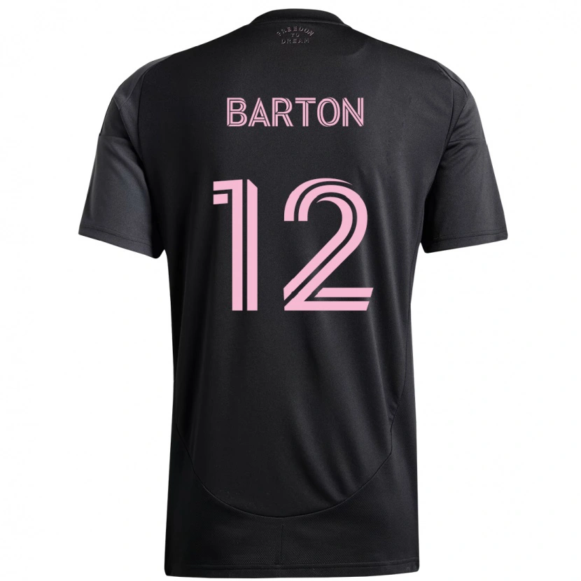 Danxen Män Tye Barton #12 Svart Rosa Bortatröja Matchtröjor 2025/26 Tröjor T-Tröja