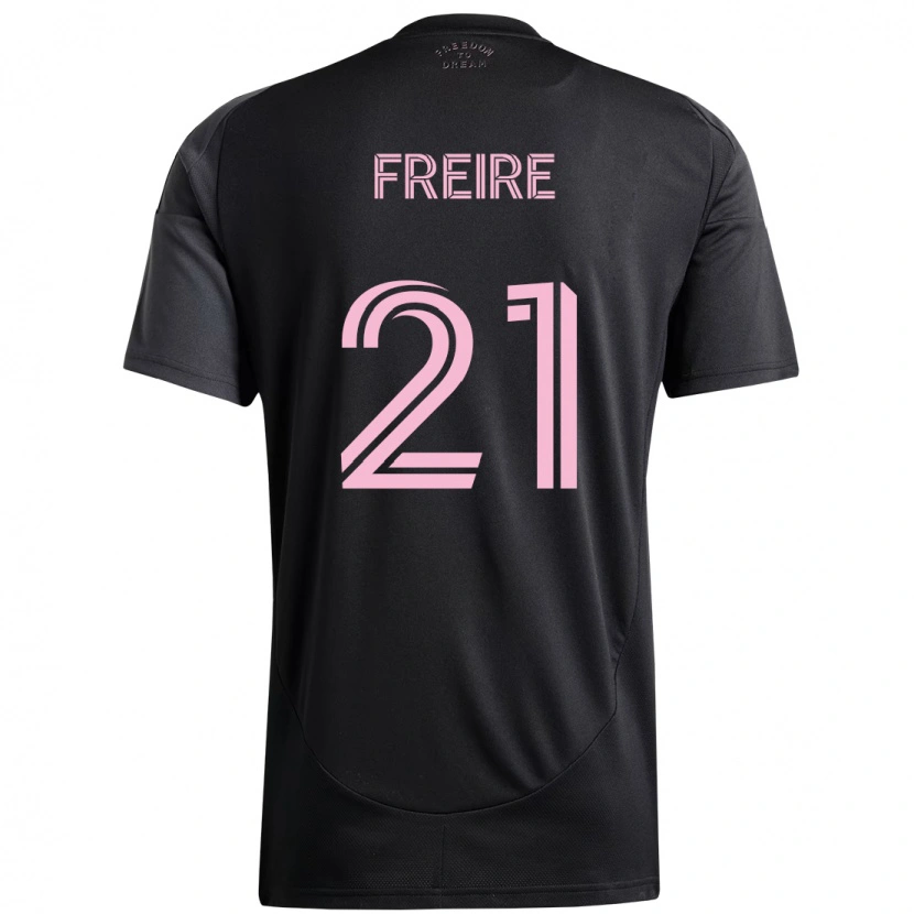 Danxen Män Nicolas Freire #21 Svart Rosa Bortatröja Matchtröjor 2025/26 Tröjor T-Tröja