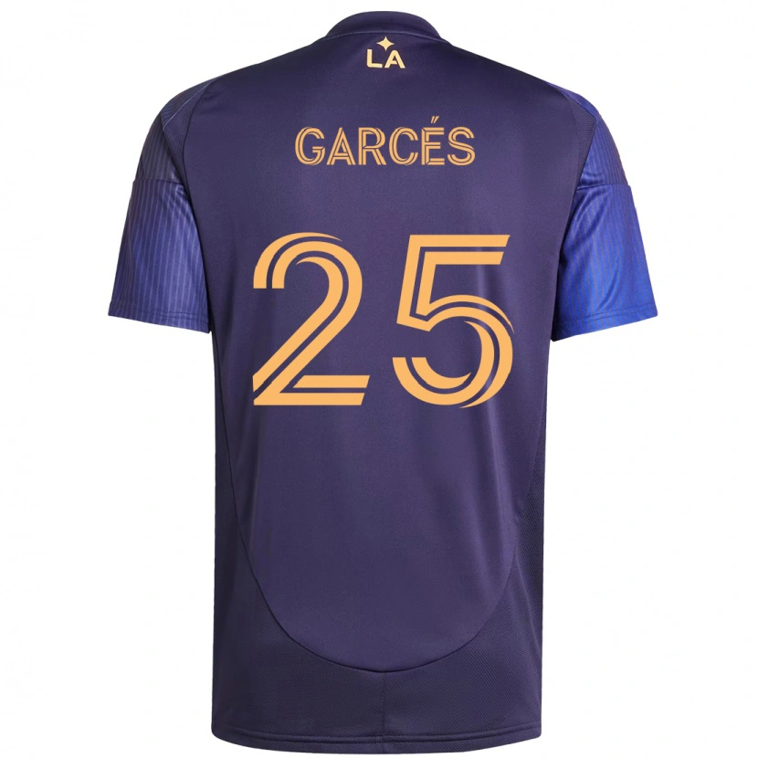 Danxen Män Carlos Garcés #25 Lila Blå Bortatröja Matchtröjor 2025/26 Tröjor T-Tröja