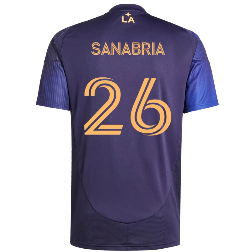 Danxen Män Lucas Sanabria #26 Lila Blå Bortatröja Matchtröjor 2025/26 Tröjor T-Tröja