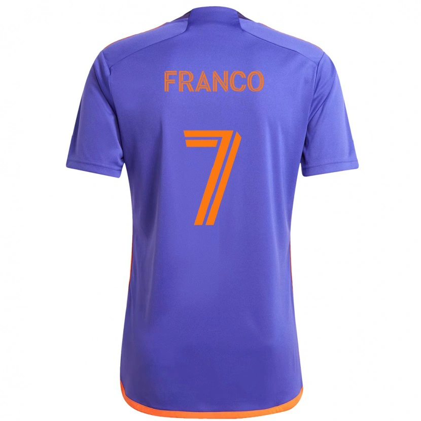 Danxen Män Iván Franco #7 Lila Orange Bortatröja Matchtröjor 2025/26 Tröjor T-Tröja