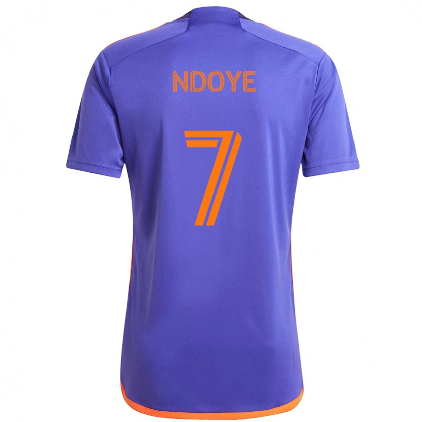 Danxen Män Papa Ndoye #7 Lila Orange Bortatröja Matchtröjor 2025/26 Tröjor T-Tröja
