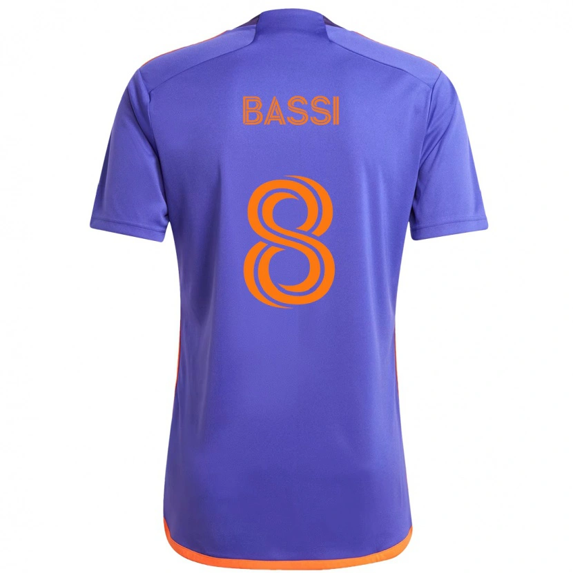 Danxen Män Amine Bassi #8 Lila Orange Bortatröja Matchtröjor 2025/26 Tröjor T-Tröja