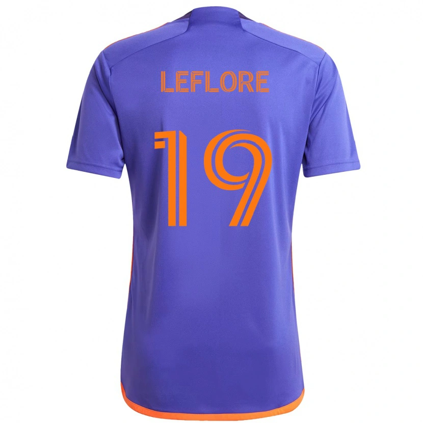 Danxen Män Isaiah Leflore #19 Lila Orange Bortatröja Matchtröjor 2025/26 Tröjor T-Tröja
