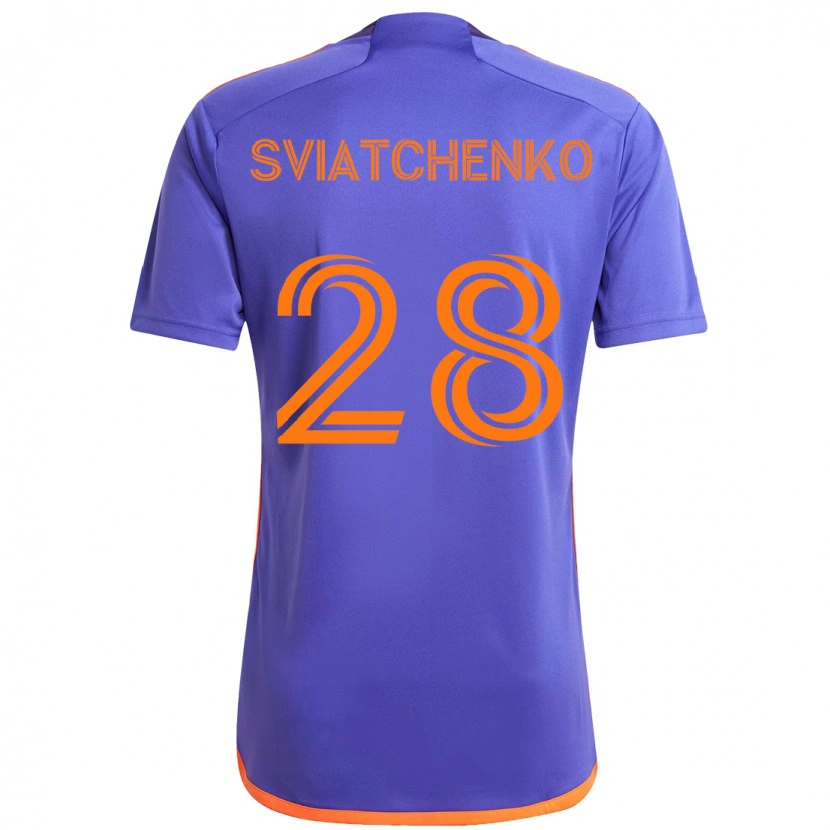Danxen Män Erik Sviatchenko #28 Lila Orange Bortatröja Matchtröjor 2025/26 Tröjor T-Tröja