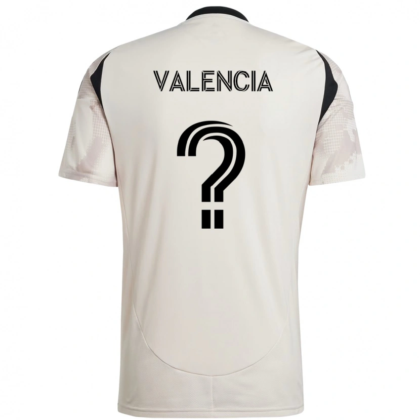 Danxen Män Omar Valencia #0 Beige Svart Bortatröja Matchtröjor 2025/26 Tröjor T-Tröja