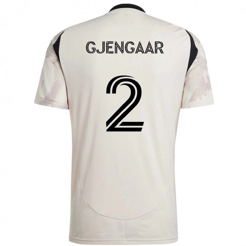 Danxen Män Dennis Gjengaar #2 Beige Svart Bortatröja Matchtröjor 2025/26 Tröjor T-Tröja