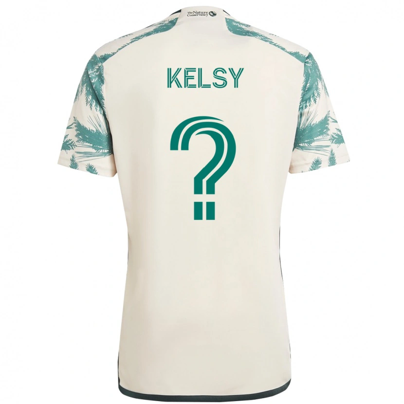 Danxen Män Kevin Kelsy #0 Beige Grön Bortatröja Matchtröjor 2025/26 Tröjor T-Tröja