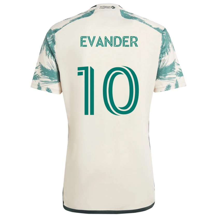 Danxen Män Evander #10 Beige Grön Bortatröja Matchtröjor 2025/26 Tröjor T-Tröja
