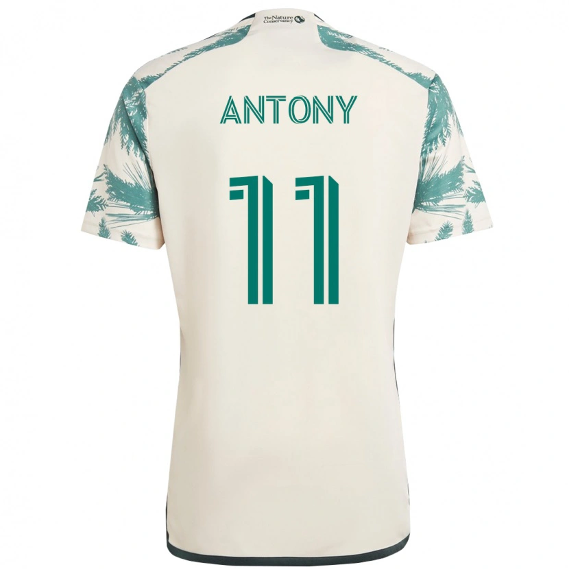 Danxen Män Antony #11 Beige Grön Bortatröja Matchtröjor 2025/26 Tröjor T-Tröja