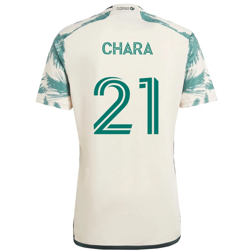 Danxen Män Diego Chará #21 Beige Grön Bortatröja Matchtröjor 2025/26 Tröjor T-Tröja