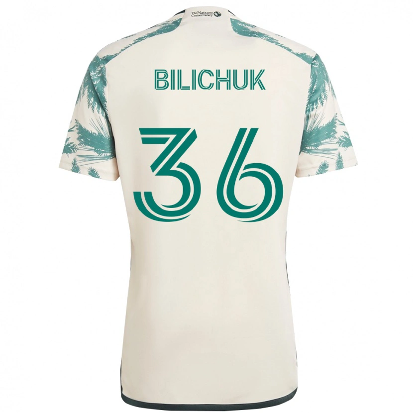Danxen Män Ryan Bilichuk #36 Beige Grön Bortatröja Matchtröjor 2025/26 Tröjor T-Tröja