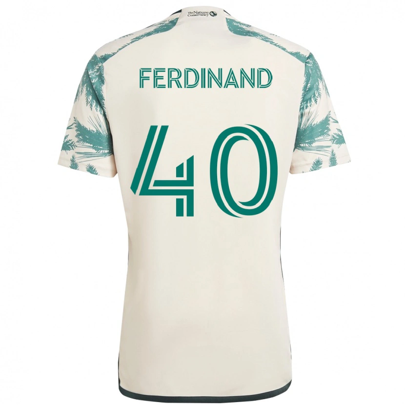 Danxen Män Keesean Ferdinand #40 Beige Grön Bortatröja Matchtröjor 2025/26 Tröjor T-Tröja
