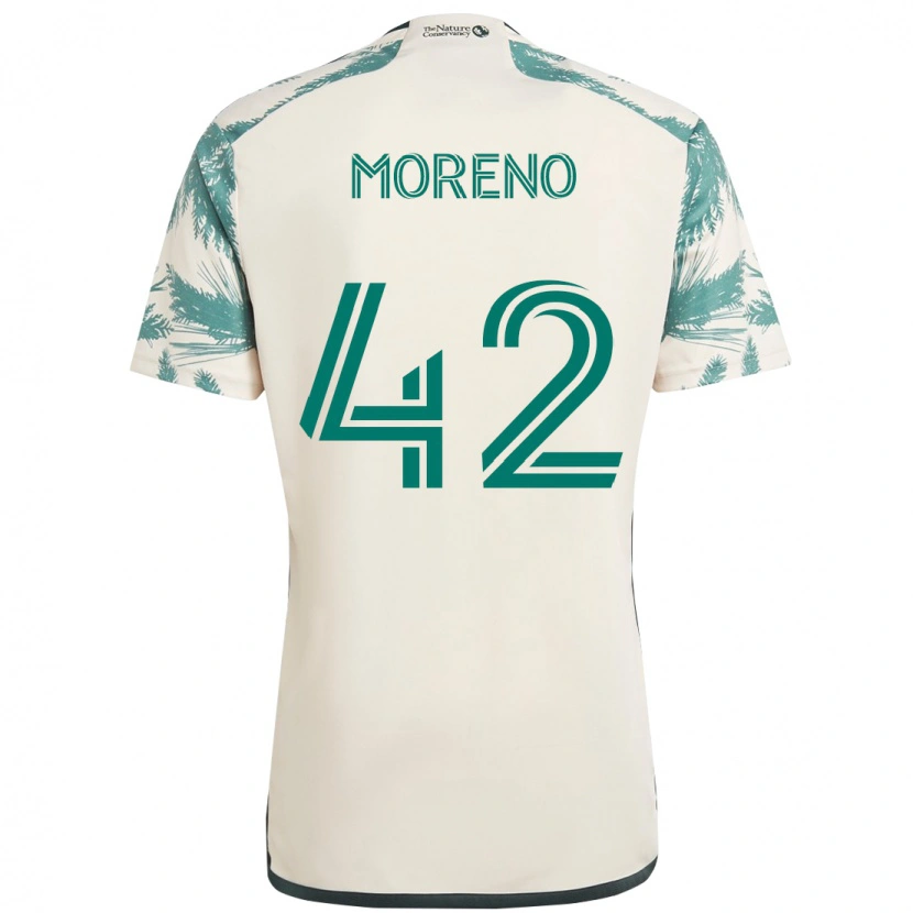 Danxen Män Alexis Moreno #42 Beige Grön Bortatröja Matchtröjor 2025/26 Tröjor T-Tröja
